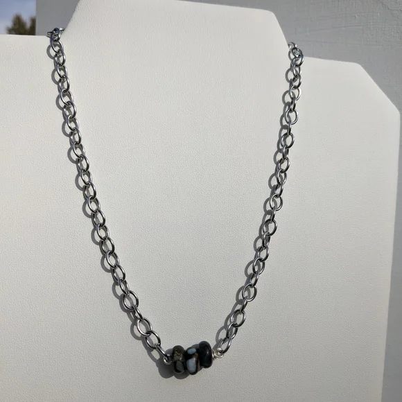 Jasper Stainless Steel Silver Chain Necklace Handmade  Crystals Grounding Unisex - Picture 5 of 13